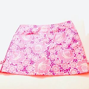 LILLY PULITZER Vintage Pink Floral Mini Skort